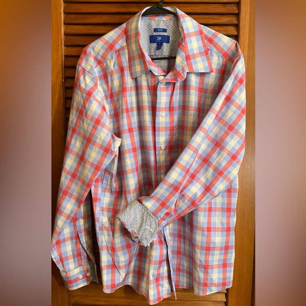 EGARA Slim Fit Men’s XL Multi Color Plain Button Down Shirt